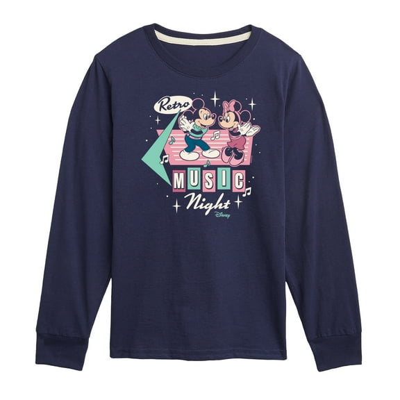 Disney - Mickey & Friends - Retro Music Night - Dancing with Minnie - Toddler And Youth Long Sleeve Graphic T-Shirt