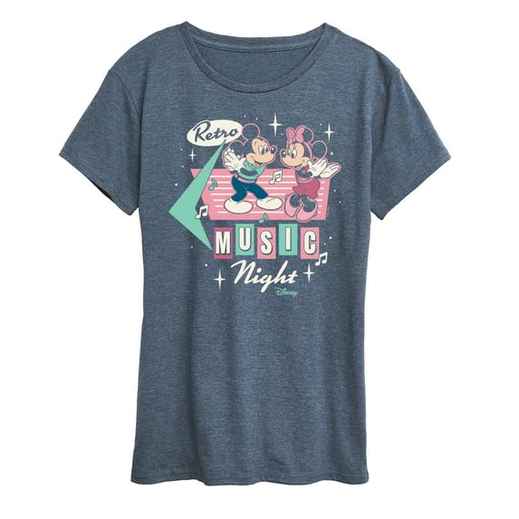 Disney - Mickey & Friends - Retro Music Nights - Minnie & Mickey Dancing - Women's Short Sleeve Graphic T-Shirt