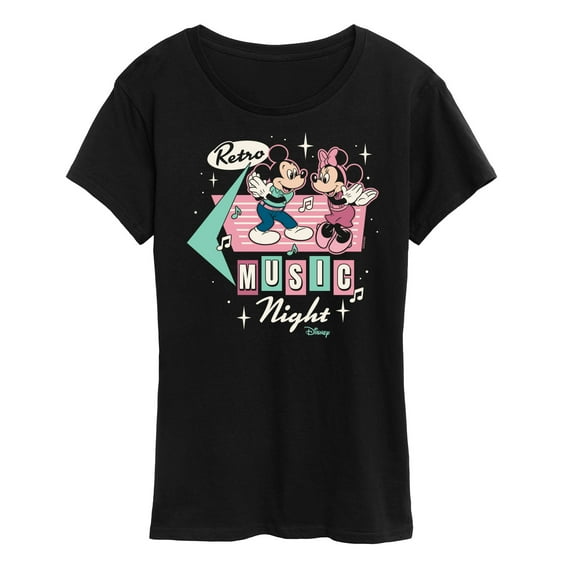 Disney - Mickey & Friends - Retro Music Nights - Minnie & Mickey Dancing - Women's Short Sleeve Graphic T-Shirt