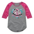 thumbnail image 1 of Disney - Mickey & Friends - Retro Skaters Mickey & Minnie - Toddler And Youth Girls Raglan Graphic T-Shirt, 1 of 4