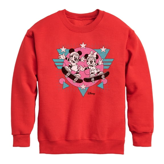 Disney - Mickey & Friends - Retro Skaters Mickey & Minnie - Toddler And Youth Long Sleeve Graphic T-Shirt
