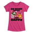 thumbnail image 1 of Disney - Mickey & Friends - Retro Style - Do What Makes You Happy - Toddler And Youth Girls Short Sleeve Graphic T-Shirt, 1 of 5