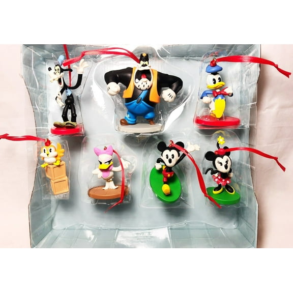 Disney Mickey & Friends Runaway Railway 7pc Holiday Ornaments Set Minnie Donald Goofy Pete