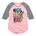 thumbnail image 1 of Disney - Mickey & Friends - SK8 All Day - Skater Mickey - Toddler And Youth Girls Raglan Graphic T-Shirt, 1 of 5