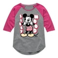 thumbnail image 1 of Disney - Mickey & Friends - Silly Mood - Mickey Sticking His Tongue Out - Toddler And Youth Girls Raglan Graphic T-Shirt, 1 of 5