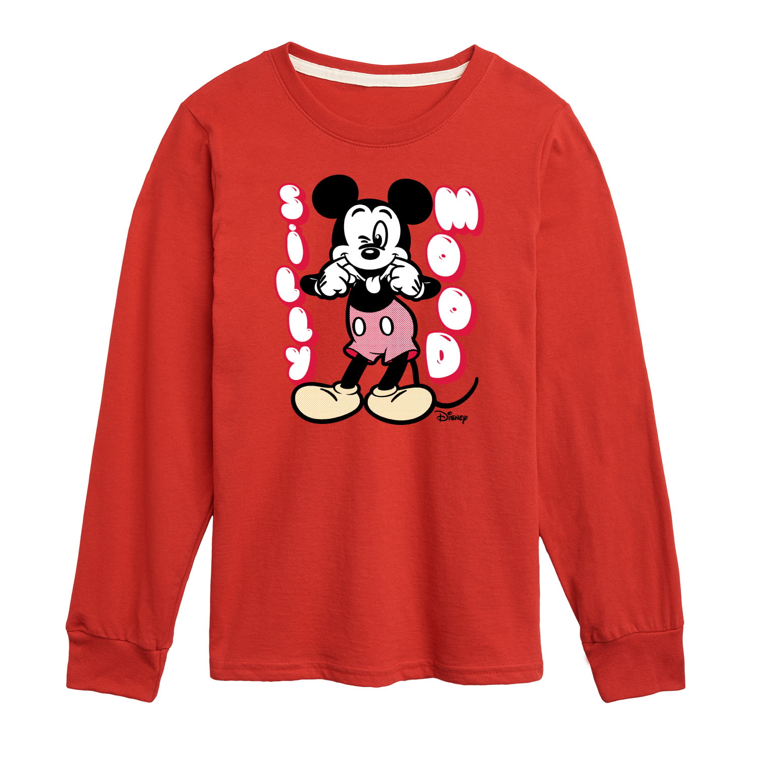 Disney - Mickey & Youth Out Silly - - Graphic Mickey Long Tongue His Toddler And Sleeve - T-Shirt Mood Sticking Friends