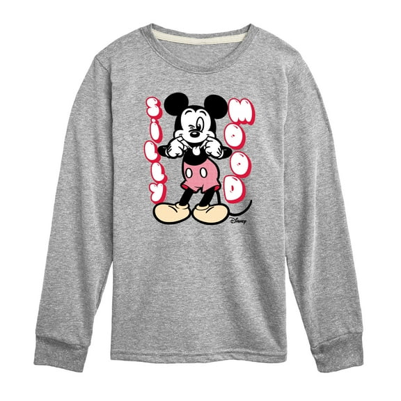 Disney - Mickey & Friends - Silly Mood - Mickey Sticking His Tongue Out - Toddler And Youth Long Sleeve Graphic T-Shirt