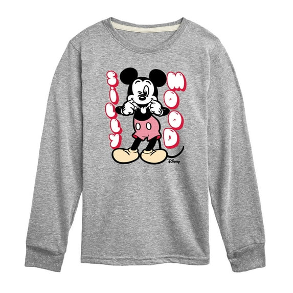Disney - Mickey & Friends - Silly Mood - Mickey Sticking His Tongue Out - Toddler And Youth Long Sleeve Graphic T-Shirt