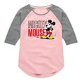 thumbnail image 1 of Disney - Mickey & Friends - Simple Classic Mickey - Toddler And Youth Girls Raglan Graphic T-Shirt, 1 of 5