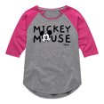 thumbnail image 1 of Disney - Mickey & Friends - Simple Original Mickey - Toddler And Youth Girls Raglan Graphic T-Shirt, 1 of 4