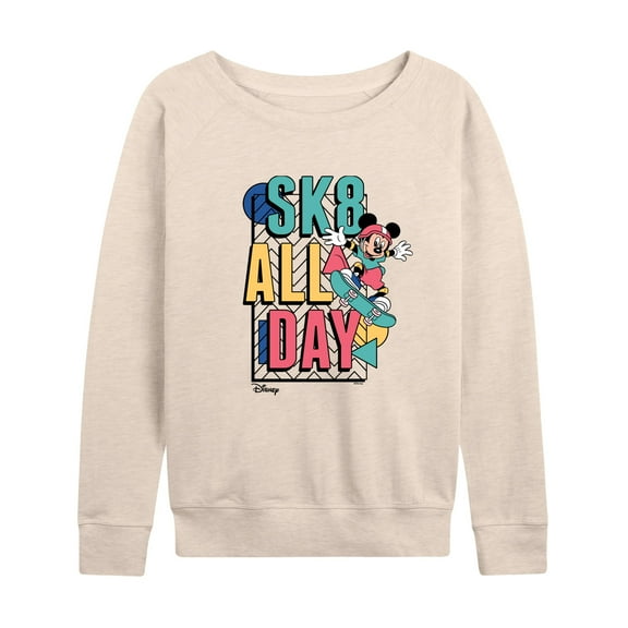 Disney - Mickey & Friends - Sk8 All Day - Retro Shapes - Women's Lightweight French Terry Long Sleeve Shirt