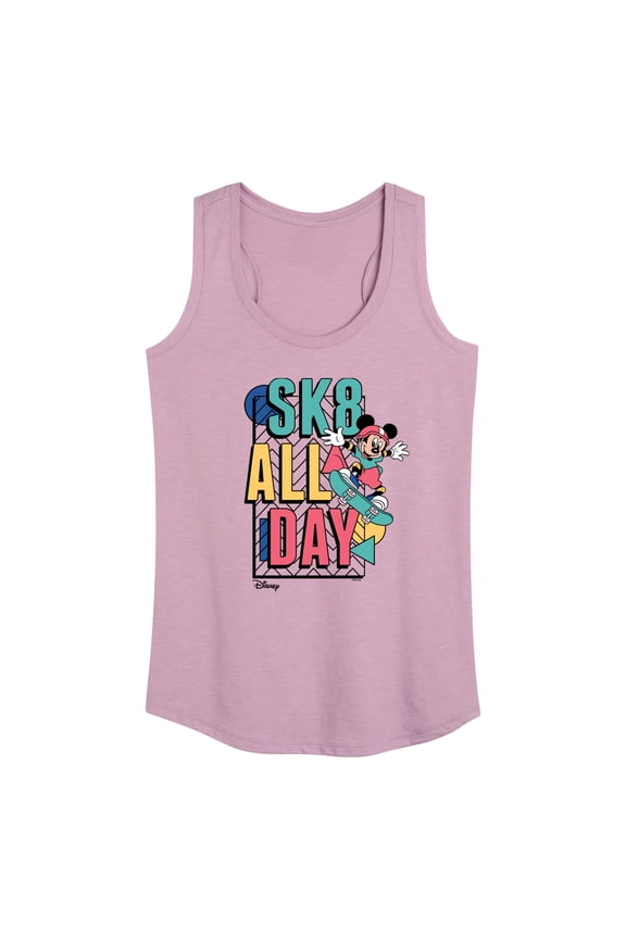 - Mickey & Friends - Sk8 All Day - Retro Shapes - Women's Racerback Tank Top