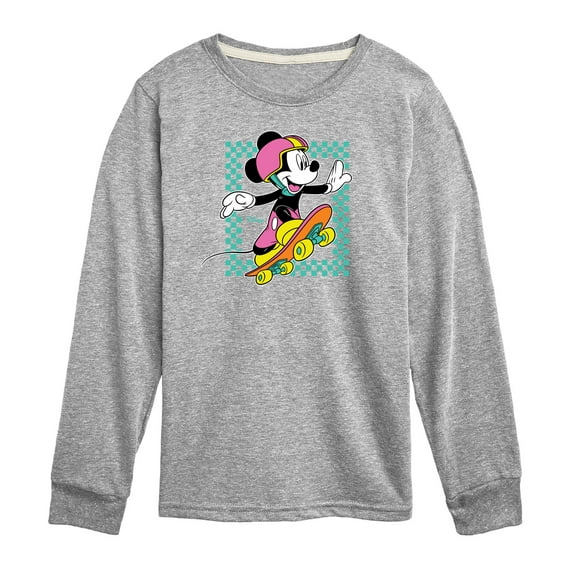 Disney - Mickey & Friends - Skater Out the Box - Toddler And Youth Long Sleeve Graphic T-Shirt