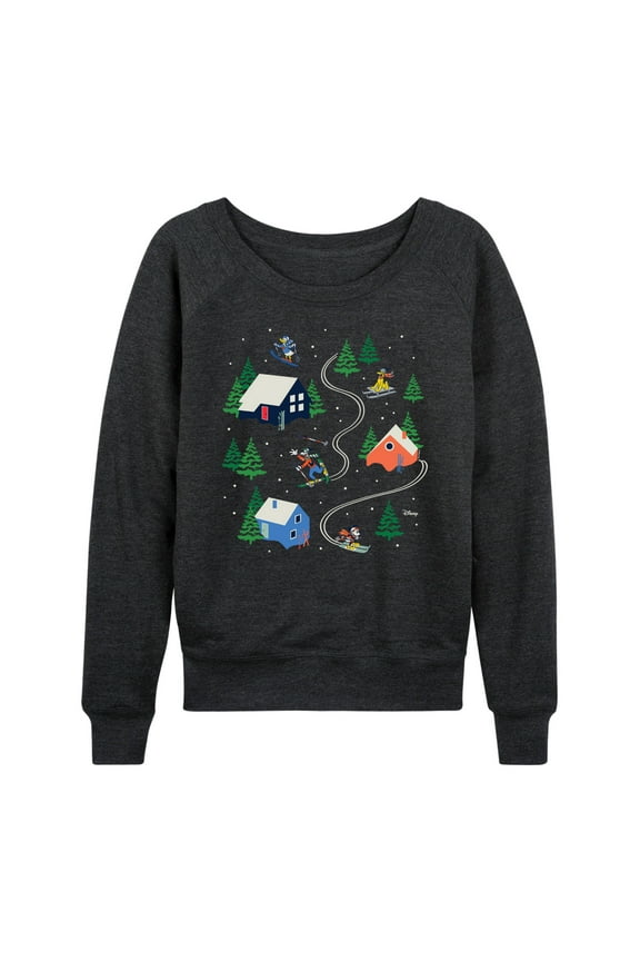 - Mickey Friends Ski - Women's Lightweight French Terry Long Sleeve Shirt