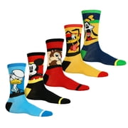 Disney Mickey & Friends Socks Mickey Mouse Mens 5 Pair Crew Sock OSFM