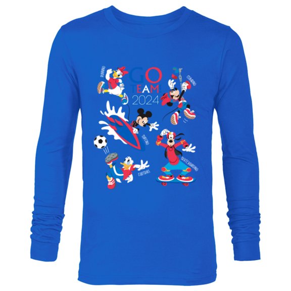 Disney Mickey & Friends Sports Let the Games Begin 2024- Long Sleeve T-Shirt for Men - Customized-Navy