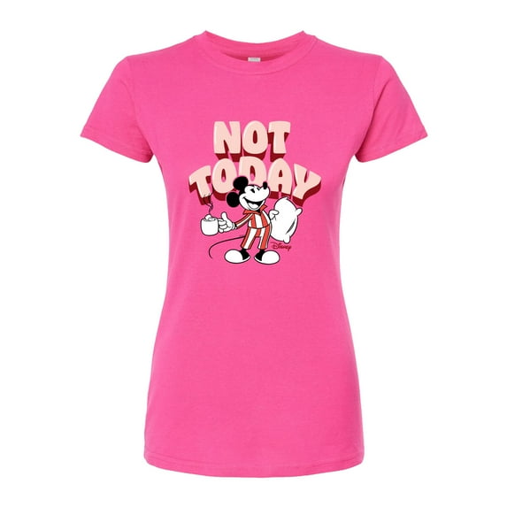 Disney - Mickey & Friends - Staying in for the Day - Not Today - Juniors Fitted Graphic T-Shirt