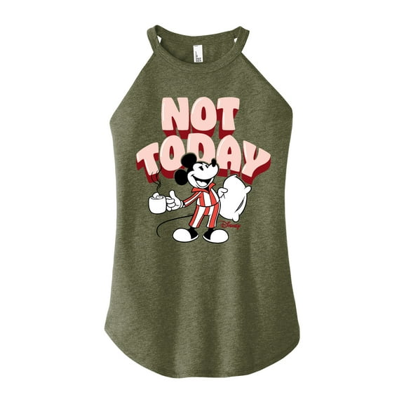 Disney - Mickey & Friends - Staying in for the Day - Not Today - Juniors High Neck Tank Top