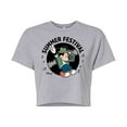 thumbnail image 1 of Disney - Mickey & Friends - Summer Festival - Dancing - Juniors Cropped Cotton Blend T-Shirt, 1 of 5