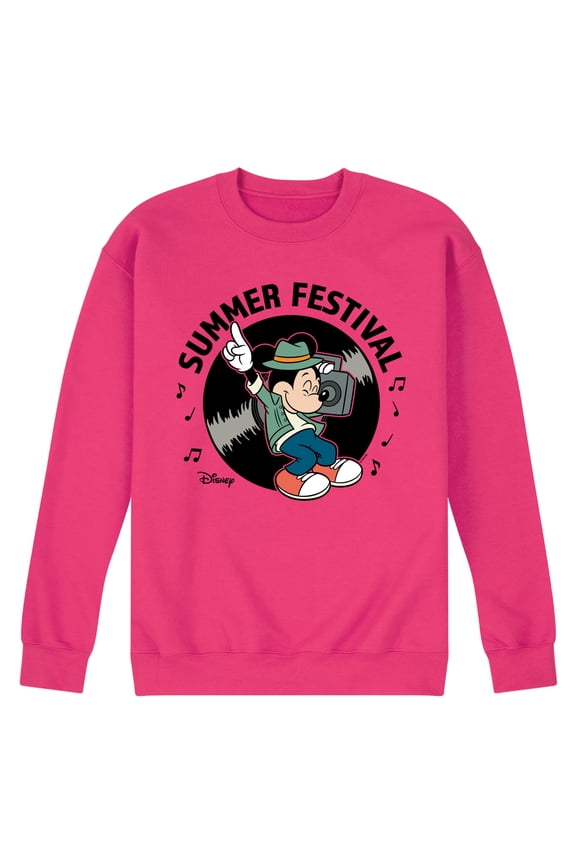 - Mickey & Friends - Summer Festival - Dancing - Men's Crew Neck Fleece Pullover