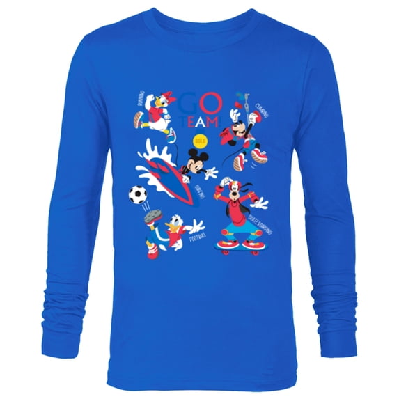 Disney Mickey & Friends Summer Sports Let the Games Begin- Long Sleeve T-Shirt for Men - Customized-Navy