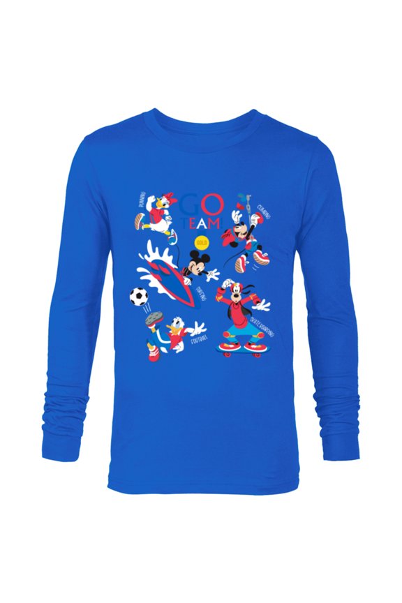 Mickey & Friends Summer Sports Let the Games Begin- Long Sleeve T-Shirt for Men - Customized-Navy