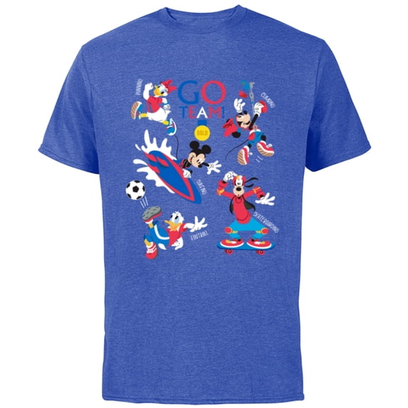 Disney Mickey & Friends Summer Sports Let the Games Begin- Short Sleeve Cotton T-Shirt for Adults - Customized-Royal Heather