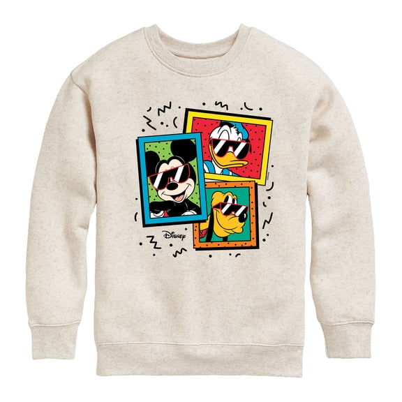 Disney - Mickey Friends Sunglasses - Toddler & Youth Crewneck Fleece Sweatshirt