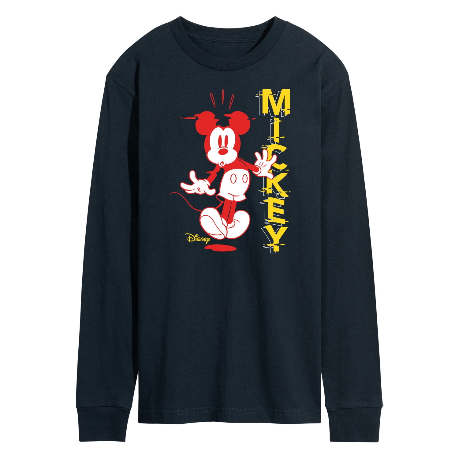 Disney - Mickey & Friends - Surprised Mickey - Color Block - Men's Long Sleeve T-Shirt - Walmart.com