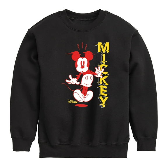 Disney - Mickey & Friends - Surprised Mickey - Glitch Name - Toddler And Youth Crewneck Fleece Sweatshirt