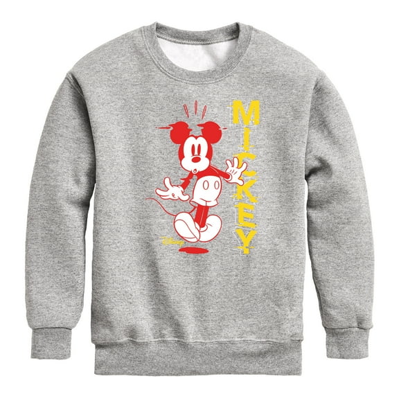 Disney - Mickey & Friends - Surprised Mickey - Glitch Name - Toddler And Youth Crewneck Fleece Sweatshirt