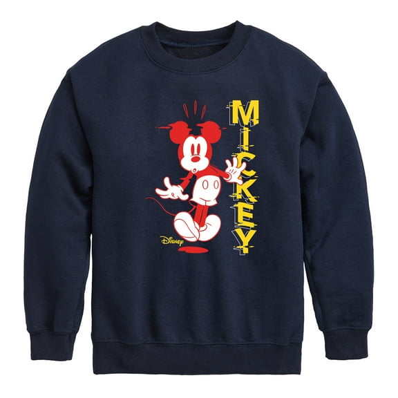 Disney - Mickey & Friends - Surprised Mickey - Glitch Name - Toddler And Youth Crewneck Fleece Sweatshirt