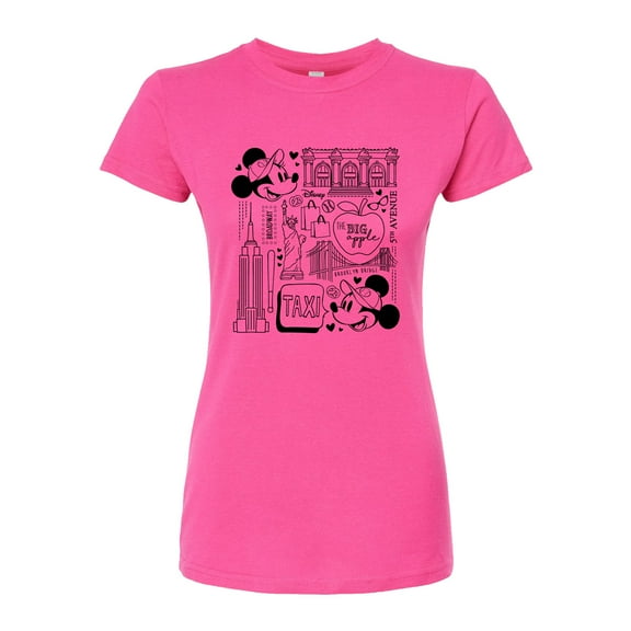 Disney - Mickey & Friends - The Big Apple with Minnie & Mickey - 5th Avenue - Juniors Fitted Graphic T-Shirt