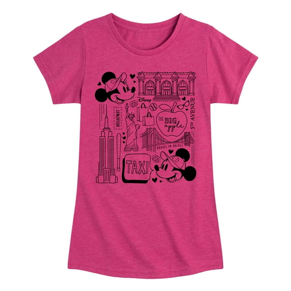 Disney - Mickey & Friends - The Big Apple with Minnie & Mickey - 5th Avenue - Toddler And Youth Girls Short Sleeve Graphic T-Shirt
