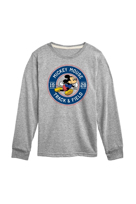 - Mickey & Friends - Track & Field - Runner Mickey - Toddler And Youth Long Sleeve Graphic T-Shirt