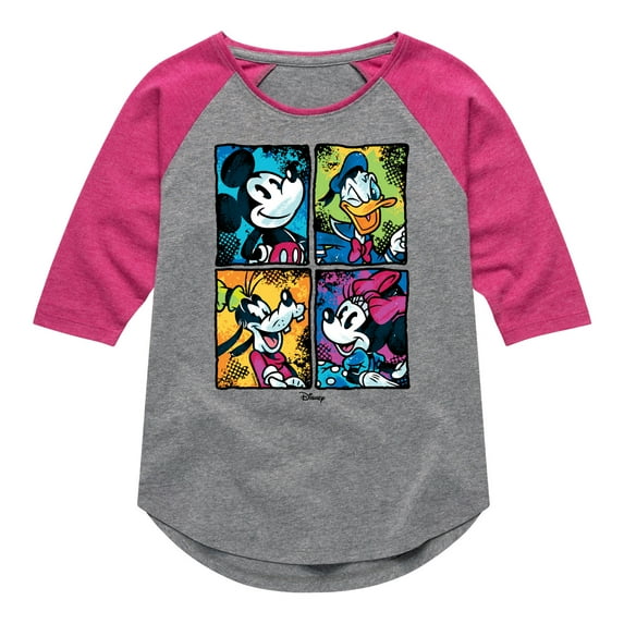 Disney - Mickey Friends Urban - Toddler & Youth Girls Raglan Graphic T-Shirt