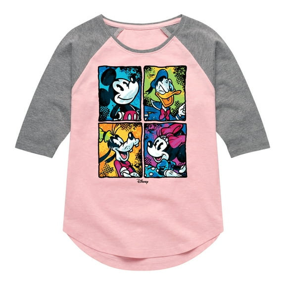 Disney - Mickey Friends Urban - Toddler & Youth Girls Raglan Graphic T-Shirt