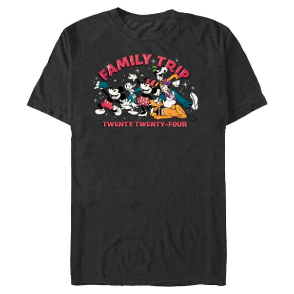 Disney Mickey & Friends Vacation Selfie Family Trip 2024 - Short Sleeve Blended T-Shirt for Adults - Customized-Dark Heather