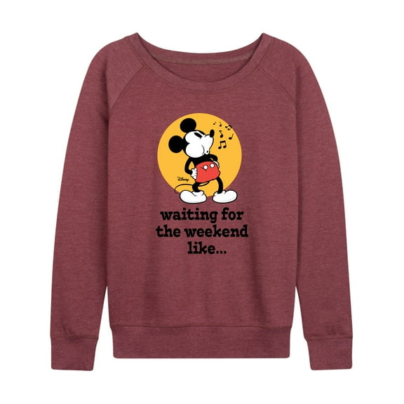 Disney - Mickey & Friends - Waiting for the Weekend Like - Women's Lightweight French Terry Long Sleeve Shirt
