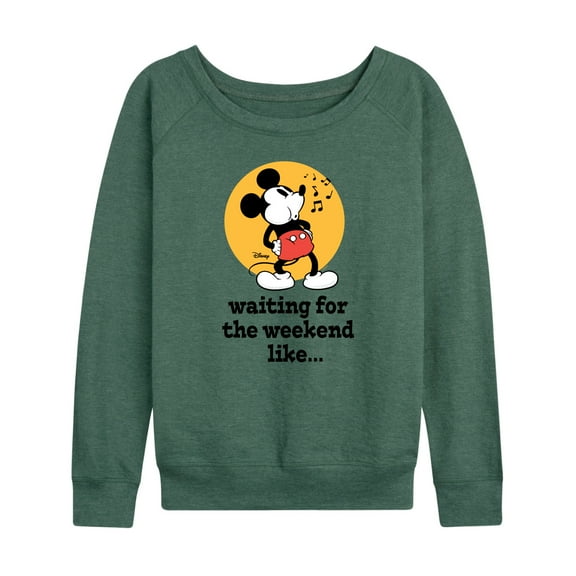 Disney - Mickey & Friends - Waiting for the Weekend Like - Women's Lightweight French Terry Long Sleeve Shirt
