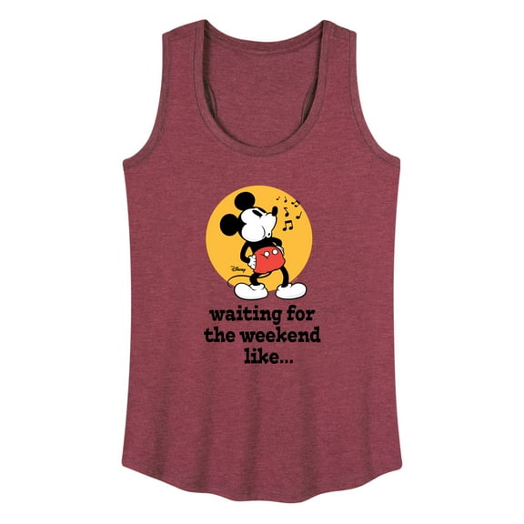 Disney - Mickey & Friends - Waiting for the Weekend Like - Whistling Music - Women's Racerback Tank Top