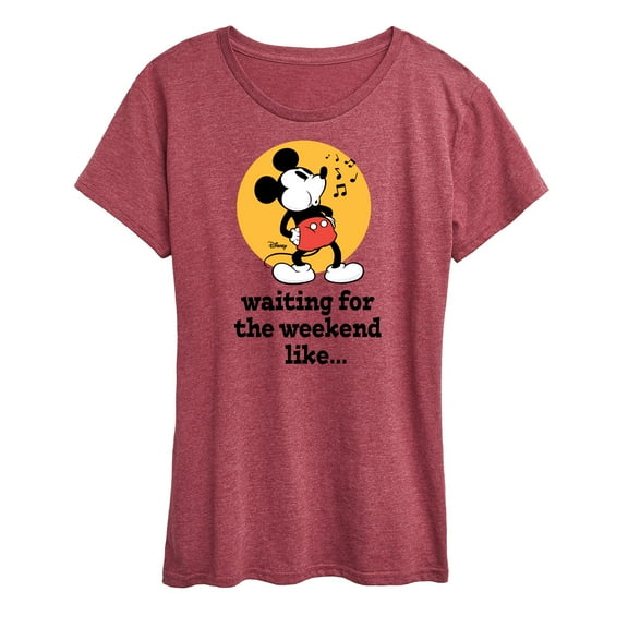 Disney - Mickey & Friends - Waiting for the Weekend Like - Whistling Music - Women's Short Sleeve Graphic T-Shirt