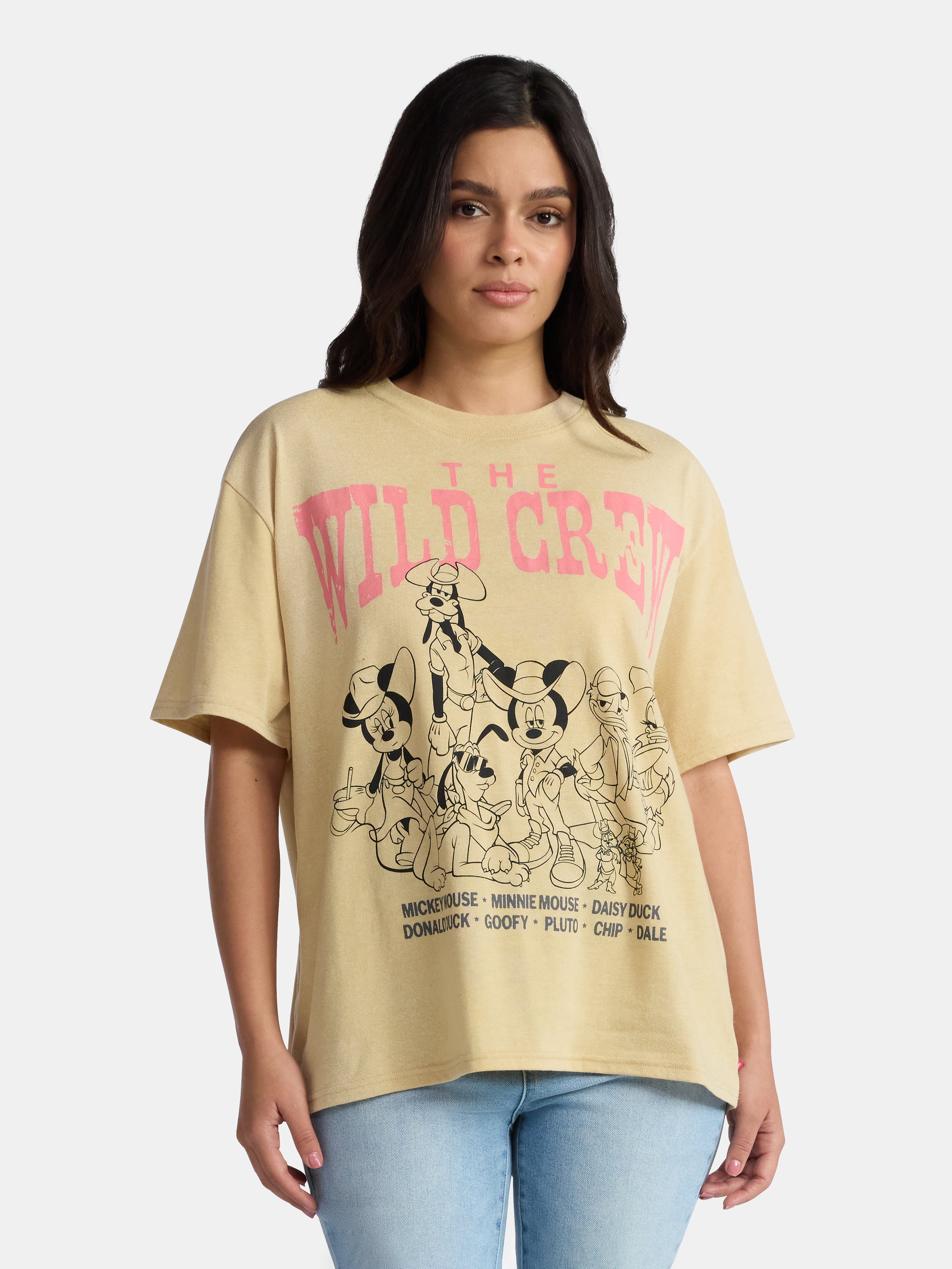 Disney Women's Mickey and Friends Graphic T-Shirt with Short Sleeves, Sizes XXS-2XL