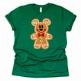thumbnail image 1 of Disney Mickey Gingerbread Christmas Graphic Design Casual Short Sleeve Shirt (Green-2X Large), 1 of 6