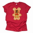 thumbnail image 1 of Disney Mickey Gingerbread Christmas Graphic Design Casual Short Sleeve Shirt (Red-X Large), 1 of 6