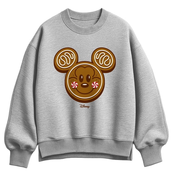 Disney - Mickey Gingerbread Head Women's Oversized Fleece Crew Sweatshirt