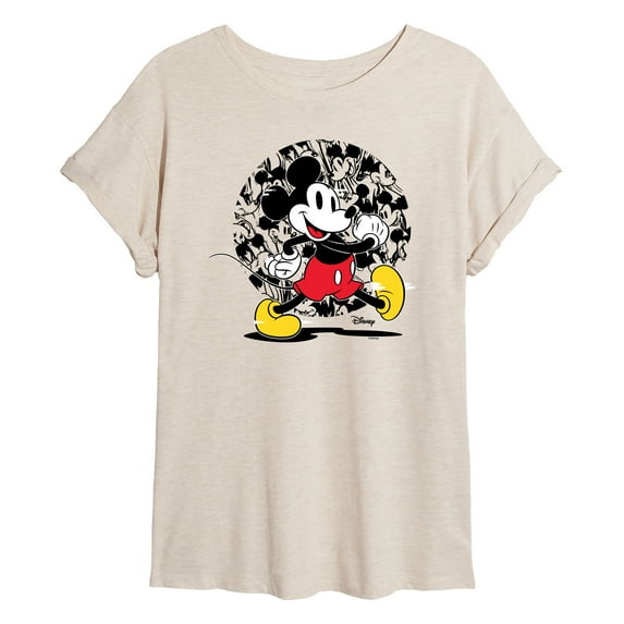 Disney - Mickey Glitch Pattern - Women's Oversized T-Shirt