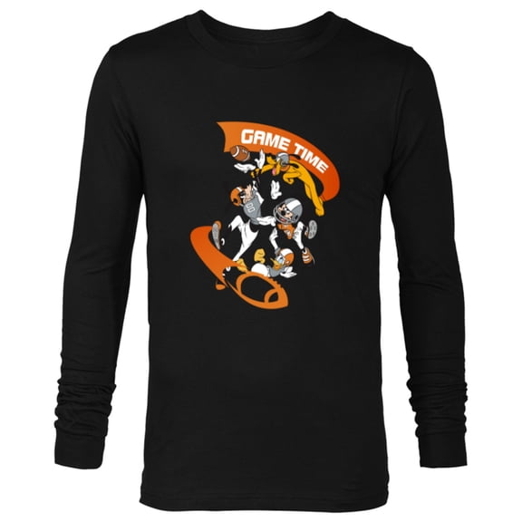 Disney Mickey Goofy Donald & Pluto Game Time Football Sports - Long Sleeve T-Shirt for Men - Customized-Black