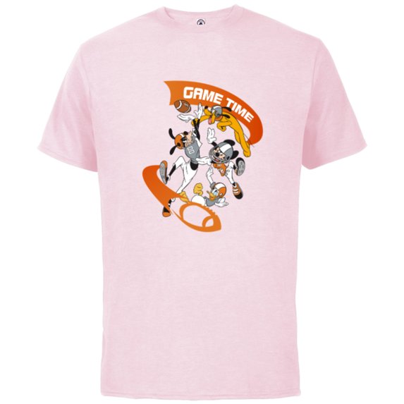 Disney Mickey Goofy Donald & Pluto Game Time Football Sports - Short Sleeve Cotton T-Shirt for Adults - Customized-Soft Pink