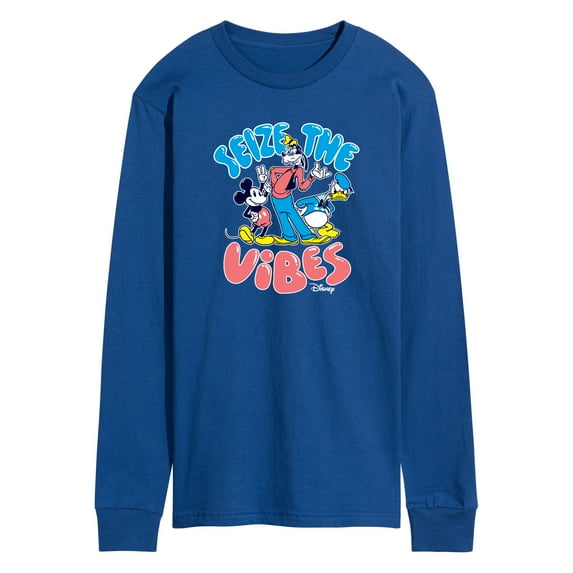 Disney - Mickey, Goofy, Donald Seize Vibes - Men's Long Sleeve Graphic T-Shirt